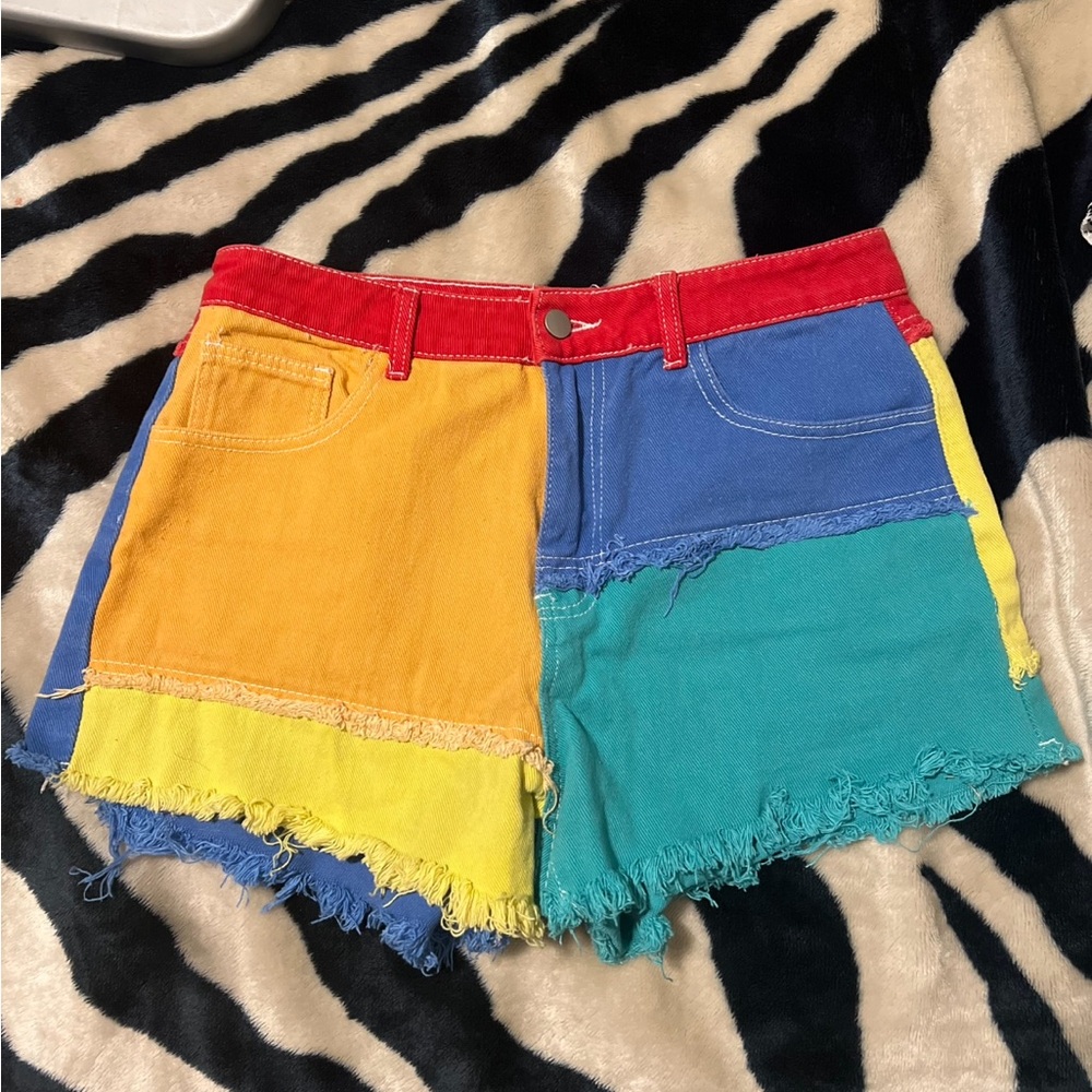 Colorful Patchwork Women Shorts